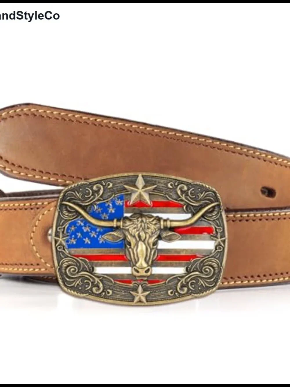 Western Cowboy Belt Buckle Longhorn Bull Texas Vintage 3.5